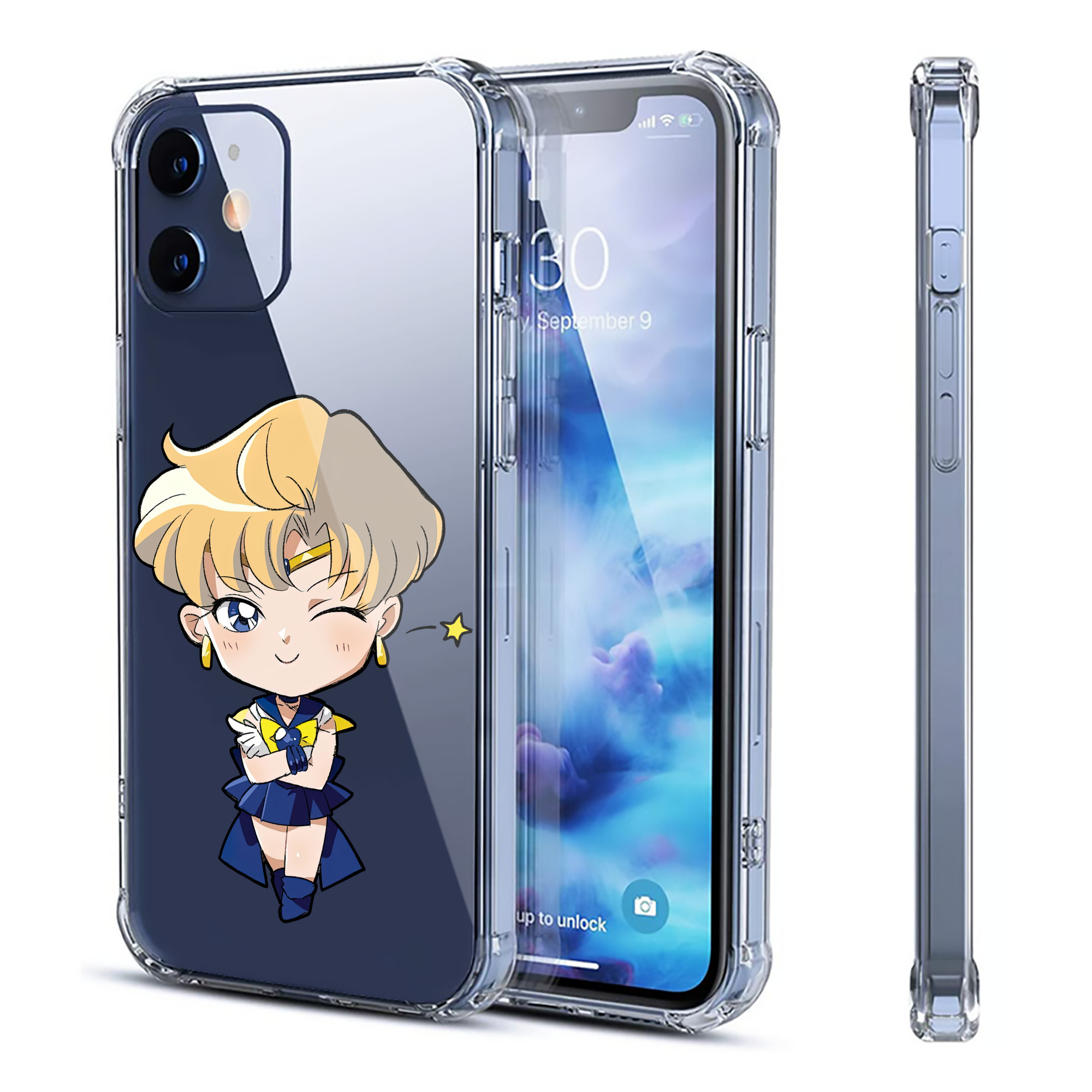 （画像用） 美少女戦士セーラームーン 天王はるか Sailor Moon Tenoh Haruka 【iPhone 12シリーズ対応】透明スマホケース（クリアソフトケース）